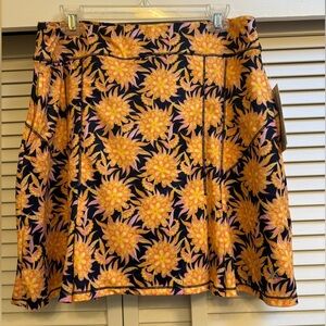 BRAND NEW Bermuda Sands Floral A-Line Skirt - Blue and Orange Sz Large
